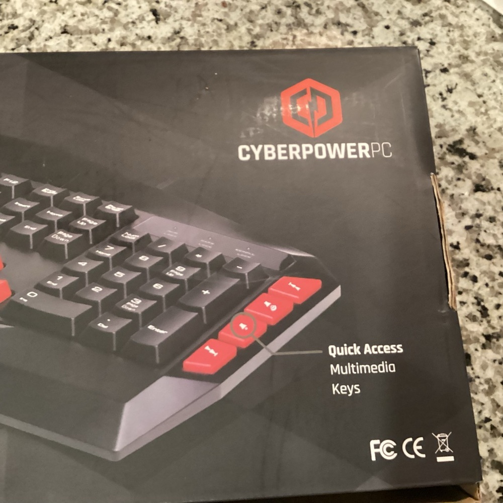 CyberPowerPC Multimedia Gaming Keyboard 🎮 LED Wired USB NIB PC Gamer Setup - Picture 5 of 6
